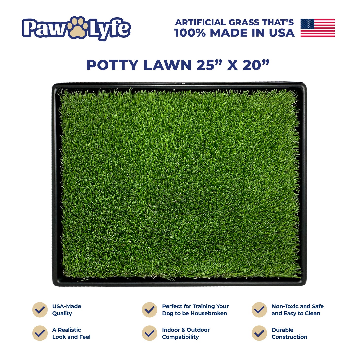 Potty Lawn 20"x25" Artificial Grass Tray